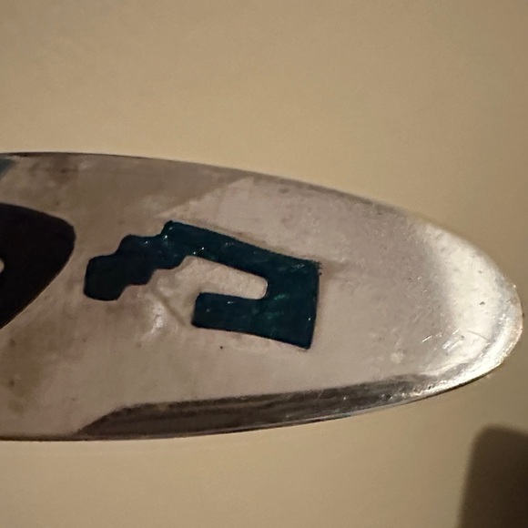 Signed Vintage Navajo Silver Blue Opal /Turquoise Inlay Hair Clip - Picture 9 of 11